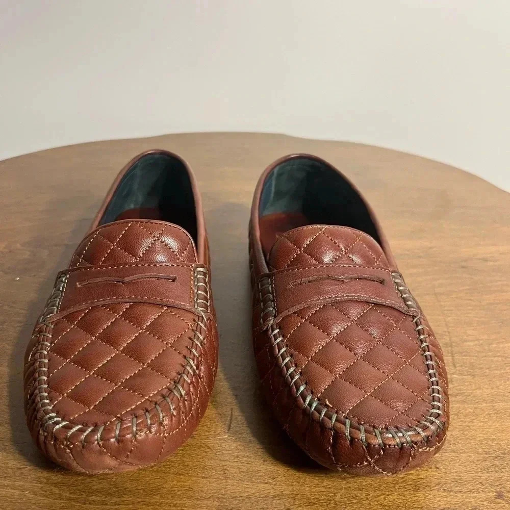 Gorgeous Johnston‎ & Murphy British Quilted Lambskin Driving Loafer Shoes… - Picture 6 of 8